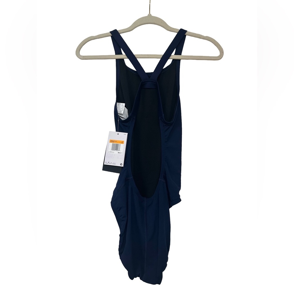 Nike Swim Fastback Women's One-Piece Swimsuit Size 34 - Navy Blue - Picture 4 of 5